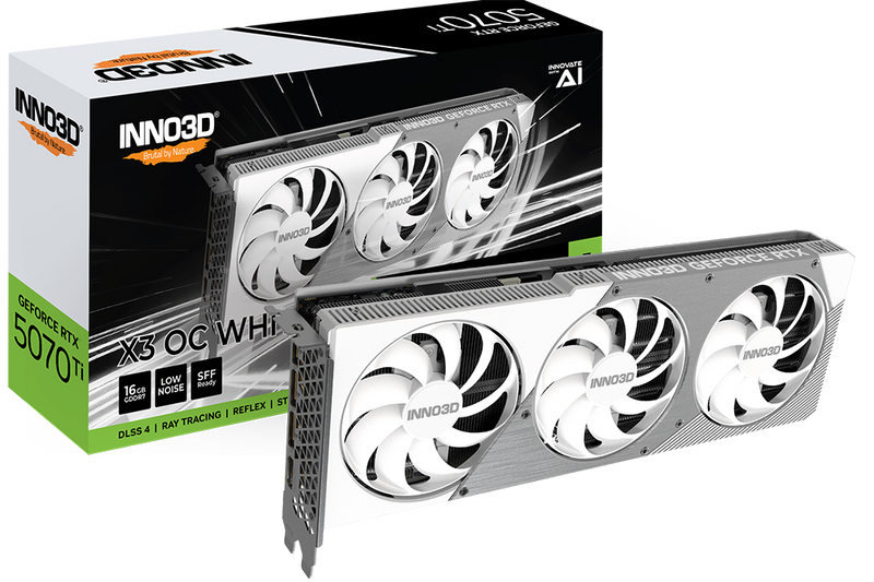 (少量現貨) INNO3D GeForce RTX 5070 Ti X3 OC White 白色 16GB GDDR7 (N507T3-16D7X-176068W)