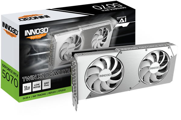 INNO3D GeForce Series RTX 5070 TWIN X2 OC White 12GB GDDR7 (N50702-12D7X-195064W)