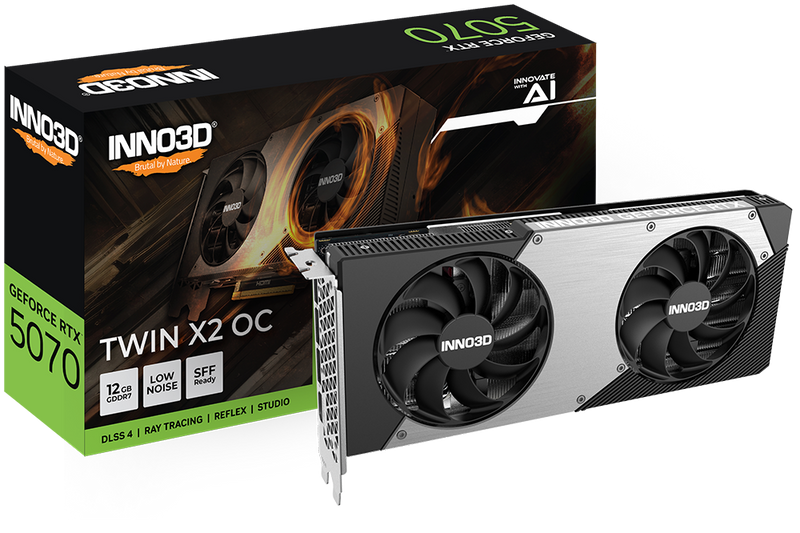 INNO3D GeForce RTX 5070 TWIN X2 OC 12GB GDDR7 (N50702-12D7X-195064N)
