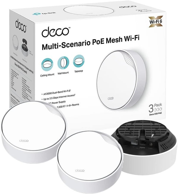 TP-Link Deco X50-PoE AX3000 Whole Home Mesh Wi-Fi 6 Unit + PoE(12v) (3件裝)