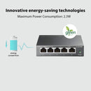 TP-Link TL-SG105S 5-Port Gigabit Desktop Switch (Steel Case) 802.1P/DSCP QoS , IGMP Snooping