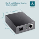 TP-Link TL-FC311B-2 10/100/1000 Mbps RJ45 to 1000 Mbps Single-mode SC WDM Bi-Directional Fiber Converter (TP-NE-FC311B-2)