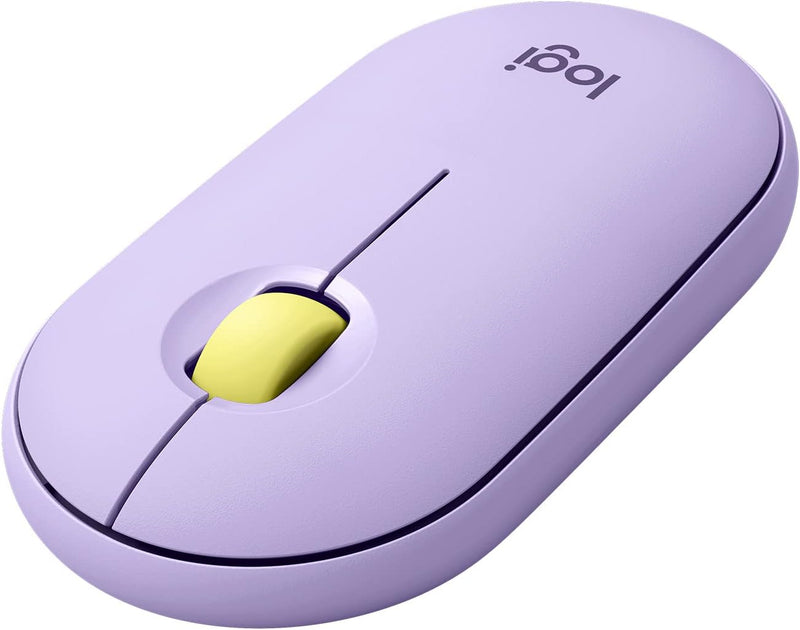 Logitech PEBBLE M350 Wireless Mouse Slim Silent Wireless Bluetooth Mouse - Lavender Lemonade Star Twilight Purple 910-006666 Original Licensed 