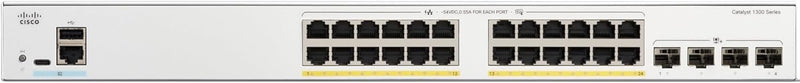 Cisco Catalyst 1300 24-Port Gigabit Ethernet + 4x10Gb SFP+ (195W PoE+) Advanced Security Managed Switch (C1300-24P-4X-UK/NE-1324P4X)