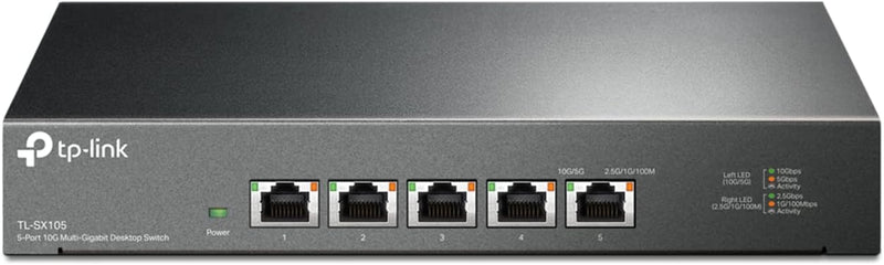 TP-Link TL-SX105 5-Port 10G Multi-Gigabit Unmanaged Ethernet Gaming Desktop / Wall-Mount Switch