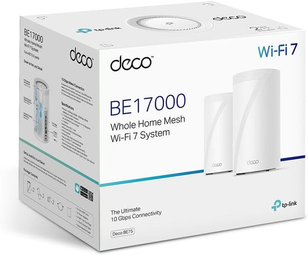 TP-Link Deco BE75 BE17000 Tri Band Whole Home Mesh WiFi 7 System (2-pack)