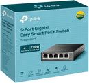 TP-Link TL-SG105MPE 5-Port Gigabit Easy Smart Switch with 4-Port PoE+ (120W)