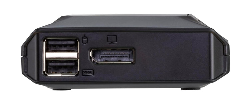 ATEN US3312 2 Port True 4K USB-C DisplayPort Cable KVM Switch w/External Switch Button 