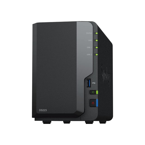 Synology DiskStation DS223 2-Bay NAS (Realtek RTD1619B 4-core 1.7 GHz CPU, 2GB DDR4 Ram) 