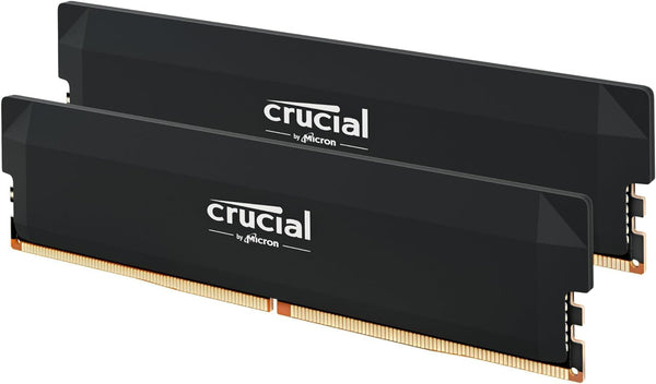 Crucial Pro 32GB Kit (2x16GB) Overclocking Black DDR5-6400 UDIMM CP2K16G64C38U5B (AMD EXPO &amp; Intel XMP 3.0) 