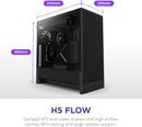 NZXT H5 FLOW (2024) Black 黑色 Tempered Glass ATX Airflow Case CC-H52FB-01
