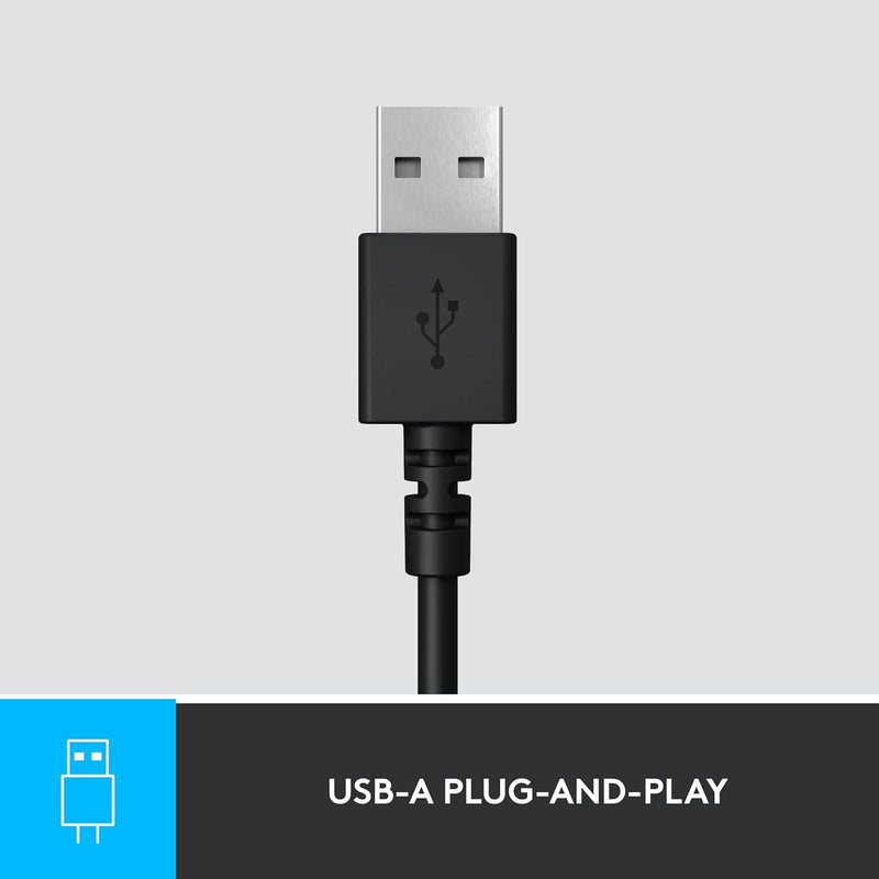 Logitech H390 Wired USB 配備隔噪麥克風以及線控耳機麥克風 - Black 黑色