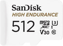SanDisk 512GB High Endurence microSD (CL10 V30 U3 4K 100MB/s) SDSQQNR-512G-GN6IA 772-4594
