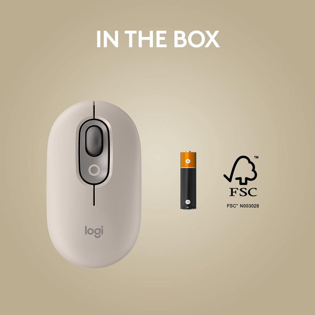 Mouse With Function Logitech POP Wireless Mouse with Emoji Button Function - Mist Grey 霧沙灰