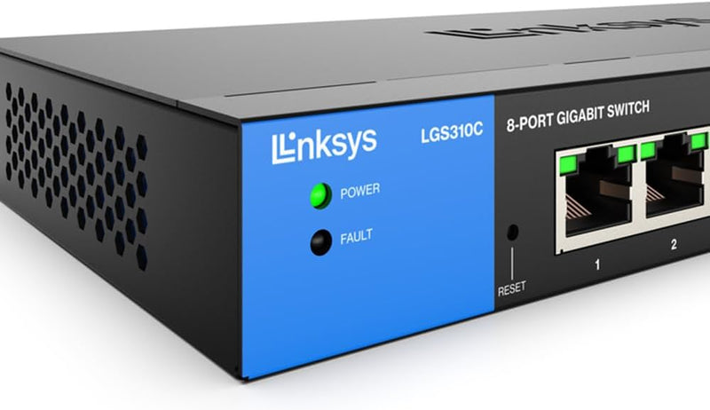 Linksys LGS310C-EU 8-Port Managed Gigabit Ethernet Switch with 2 1G SFP Uplinks TAA Compliant (5 year)