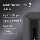 NETGEAR Nighthawk RS200-100APS BE6500 Dual Band WiFi 7 Router