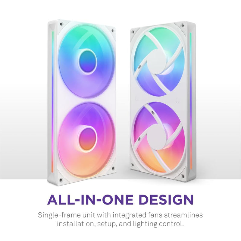 NZXT F240 RGB Core 2x120mm Single-Frame Case Fan WHITE 白色 RF-U24HF-W1