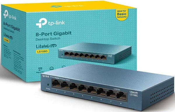 TP-Link LS108G LiteWave 8-Port Gigabit Desktop Steel Switch (DSCP Qos)