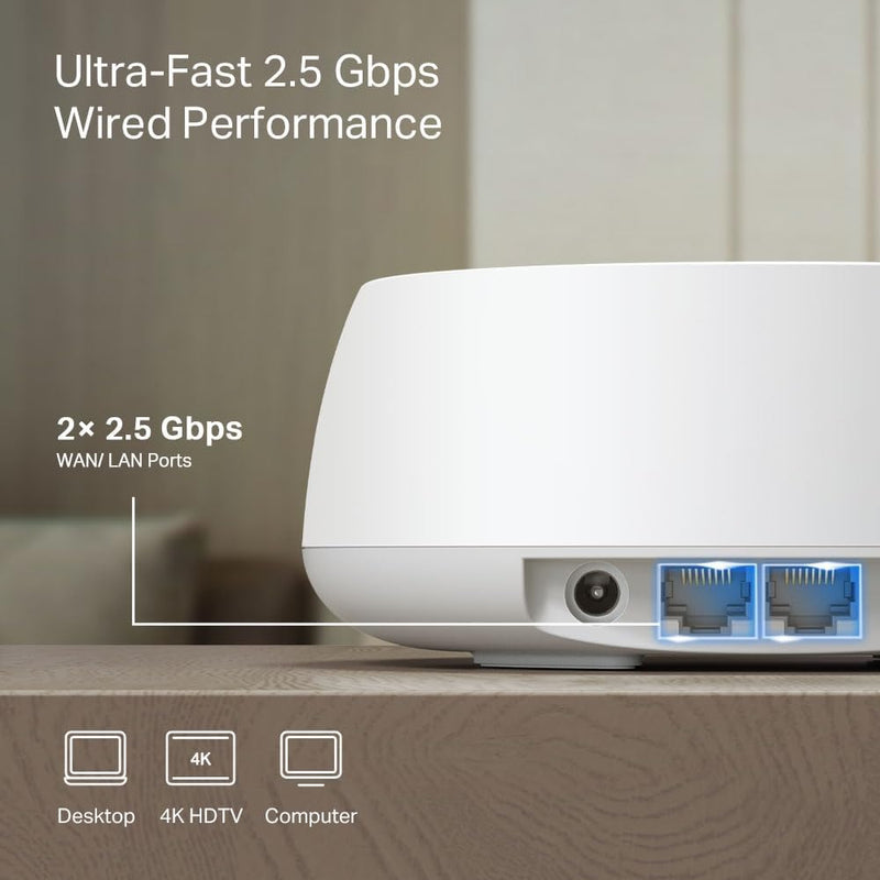 TP-Link Deco BE25 BE5000 Whole Home Mesh WiFi 7 System System (1-pack)