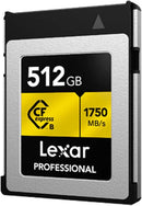 Lexar GOLD SERIES 512GB PROFESSIONAL CFexpress™ TYPE B CARD (up to 1750MB/s read, 1500MB/s write) LCXEXPR512G-RNENG