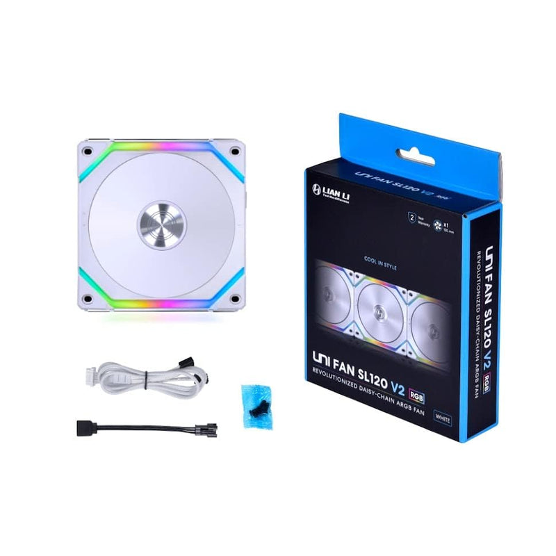 LIAN LI UNI FAN SL120 V2 RGB 白色 12CM Case Fan(UF-SL120V2-1W)