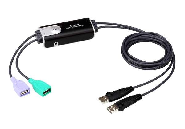 ATEN CS62KM 2 Port USB Boundless Cable KM Switch