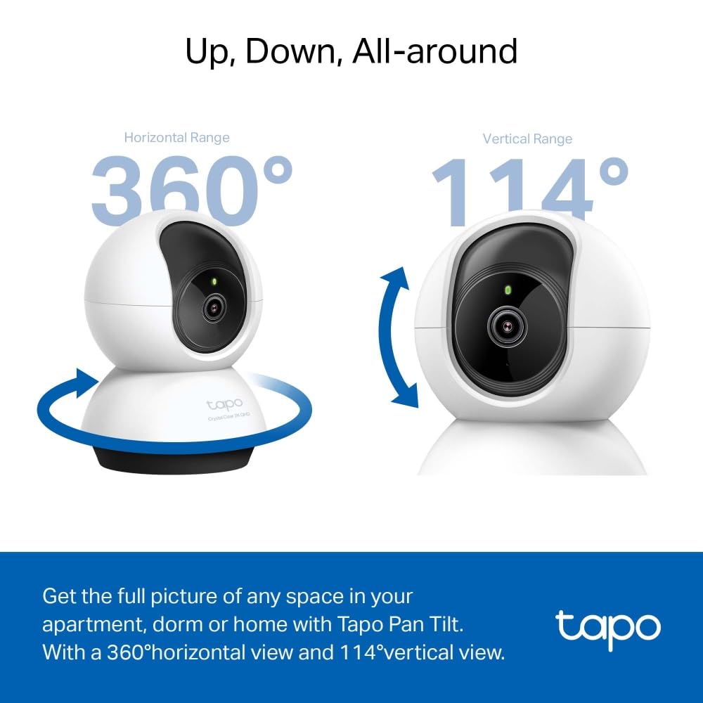TP-Link Tapo C220 4MP 2K Pan/Tilt AI Home Security Wi-Fi Indoor Camera