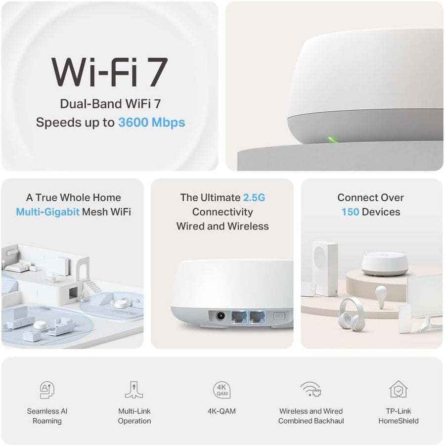 TP-Link Deco BE25 BE5000 Whole Home Mesh WiFi 7 System (3件裝)