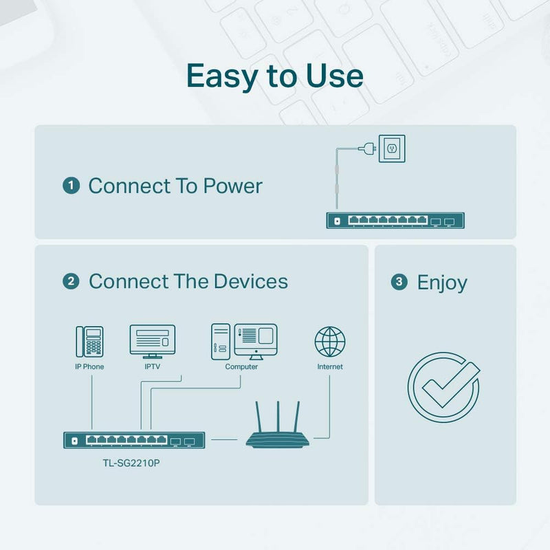 TP-Link Omada TL-SG2210P JetStream 10 Port Gigabit Smart Switch With 8 Port PoE+ (61W)