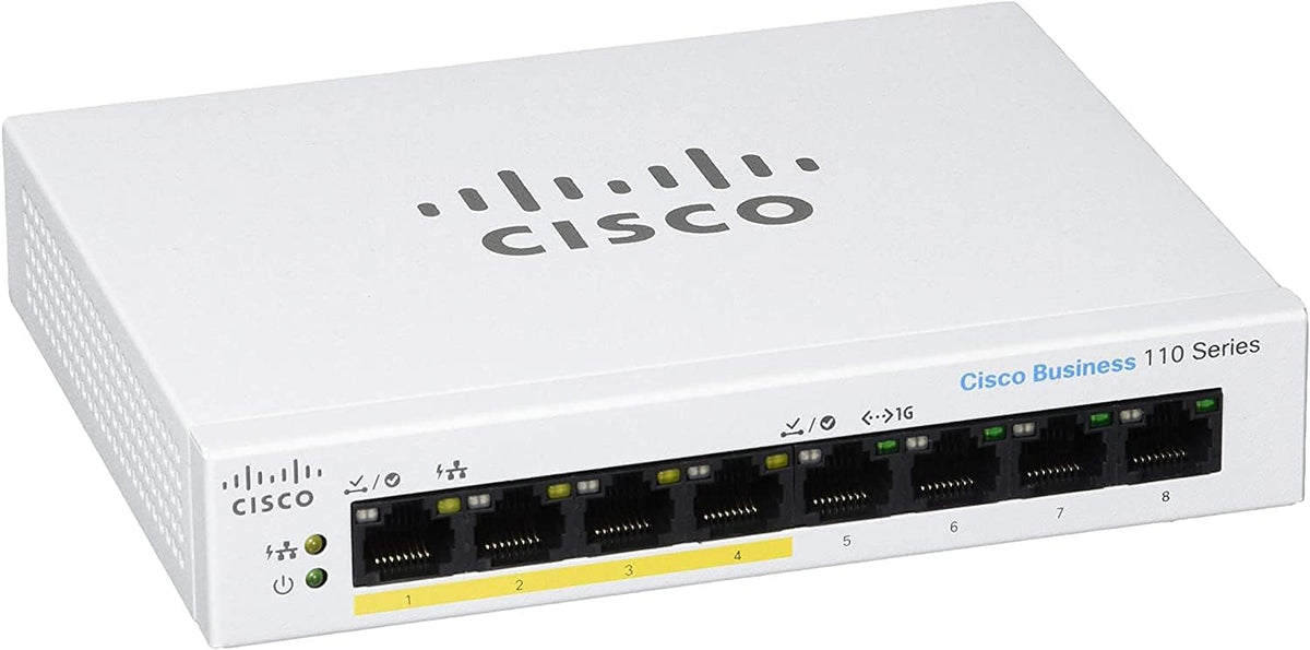 Cisco Business 110 8ポート Cisco Business CBS110 8-Port Gigabit Switch (CBS110-8T-D-UK / NE-1108T