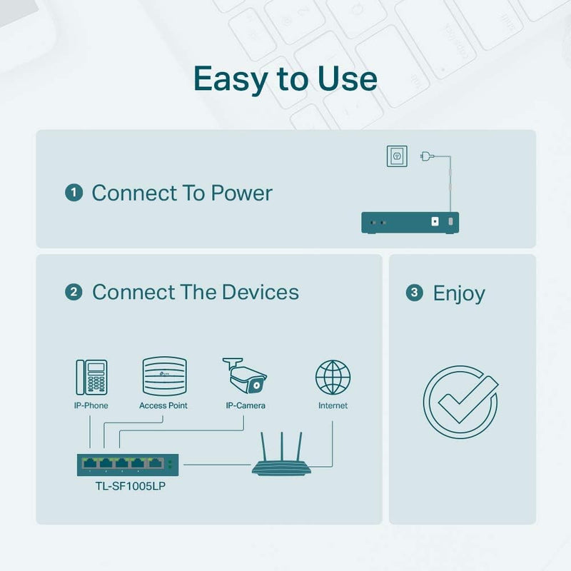 TP-Link TL-SF1005LP 5 Port 10/100 Mbps Desktop Switch With 4 Port PoE (41W)