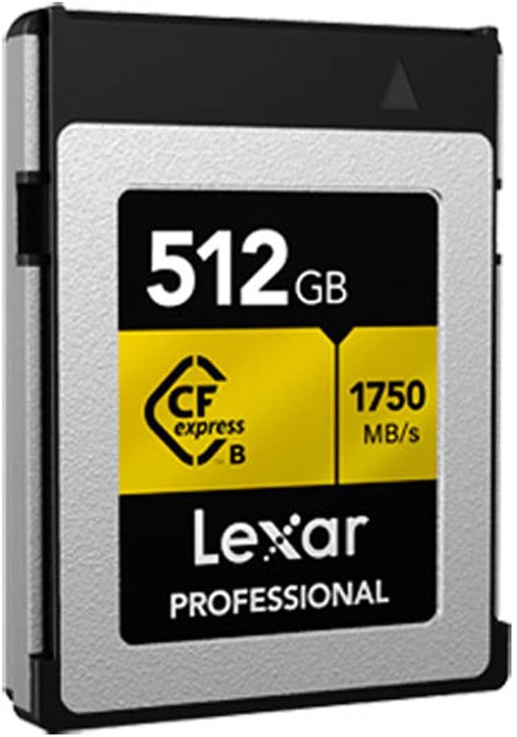 Lexar® GOLD SERIES 512GB PROFESSIONAL CFexpress™ TYPE B CARD (up to 1750MB/s read, 1500MB/s write) LCXEXPR512G-RNENG