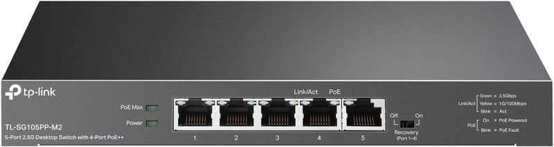 TP-Link TL-SG105PP-M2 5-Port 2.5G Desktop Switch with 4-Port PoE++ (12