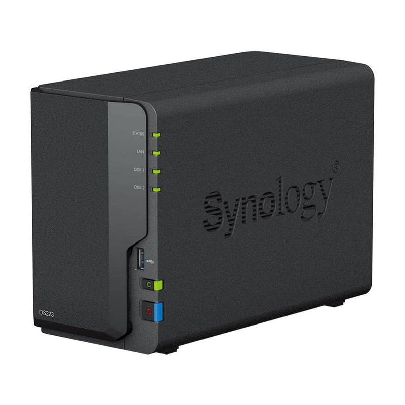 Synology DiskStation DS223 2-Bay NAS (Realtek RTD1619B 4-core 1.7 GHz CPU, 2GB DDR4 Ram)