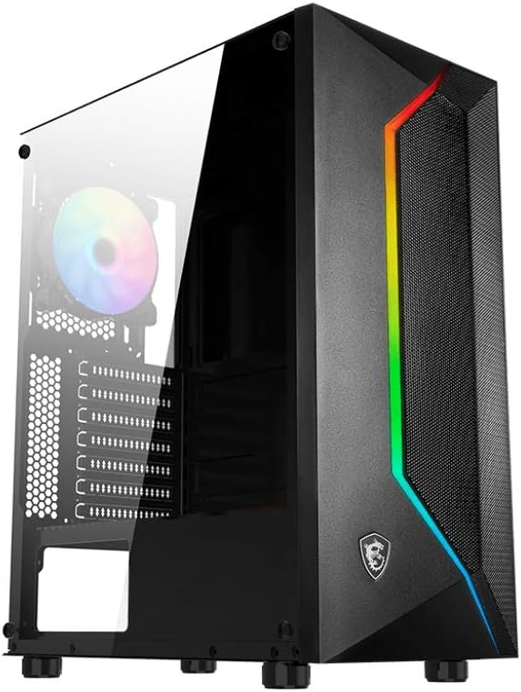 MSI MAG VAMPIRIC 100R Black Black RGB Tempered Glass ATX Case CA-MAV100R 