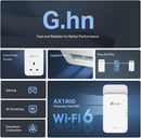 TP-Link PGW2440 KIT G.hn2400 Powerline AX1800 WiFi 6 Router Kit Powerline Network Bridge
