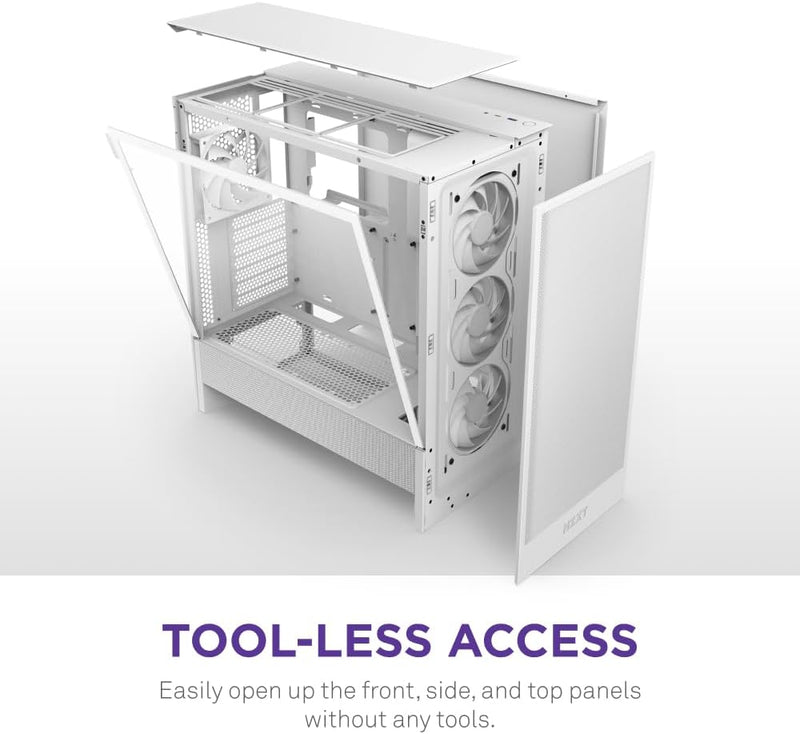 NZXT H5 FLOW RGB (2024) White 白色 Tempered Glass ATX Airflow Case CC-H52FW-R1