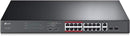 TP-Link TL-SL1218MP 16 Port 10/100 Mbps 2 Port Gigabit Rackmount Switch with 16 Port PoE+ (250W)