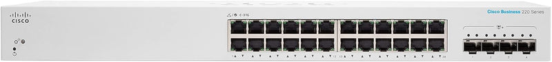 Cisco Business CBS220 24-Port Gigabit + 4-Port 10G SFP+ Uplink Smart Switch (CBS220-24T-4X-UK / NE-2224T4X) 3-year warranty 