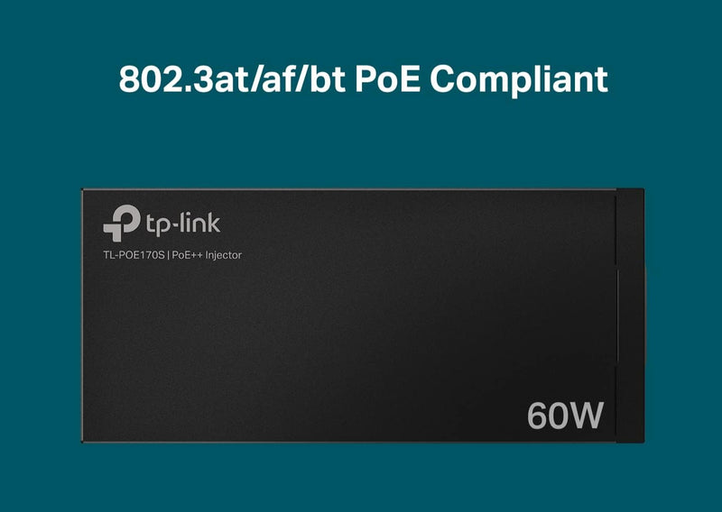 TP-Link TL-POE170S PoE++ Injector Adapter with 2 Gigabit Ports (60W)