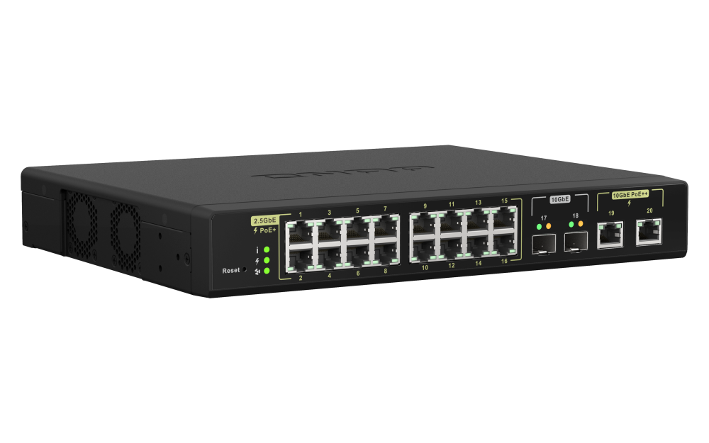 QNAP QSW-M2116P-2T2S 4 Ports 10GbE + 16 Ports 2.5GbE Layer 2 Managed P