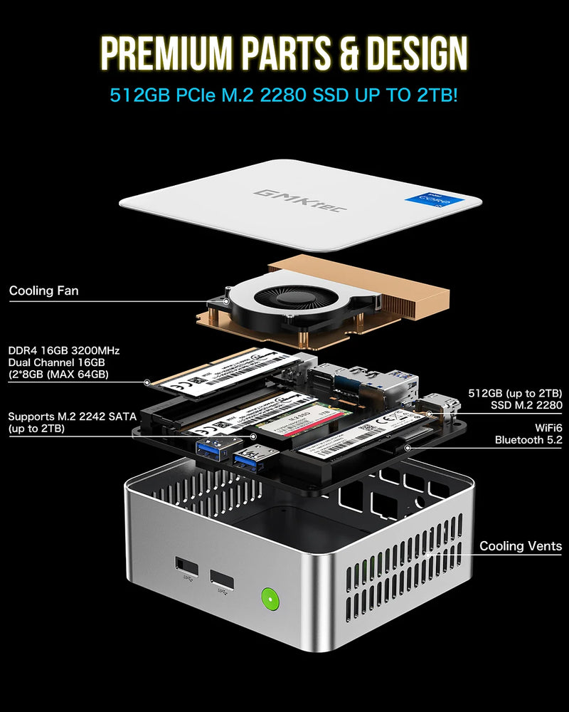 GMKtec CS-GNBM3V Nucbox M3 Mini PC (Intel i5-12450H / 32GB GMKtec CS-GNBM3V Nucbox M3 Mini PC (Intel i5-12450H / 32GB