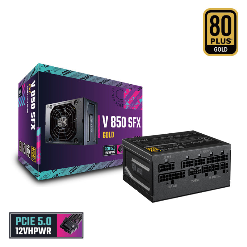 Cooler Master 850W V850 SFX GOLD PCIE 5.0 ATX 3.0 80Plus Gold Full Modular Power Supply (MPY-8501-SFHAGV-3UK) 