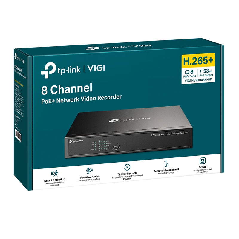 TP-Link VIGI NVR1008H-8P VIGI 8 路 PoE+ 網路監控主機(NVR)