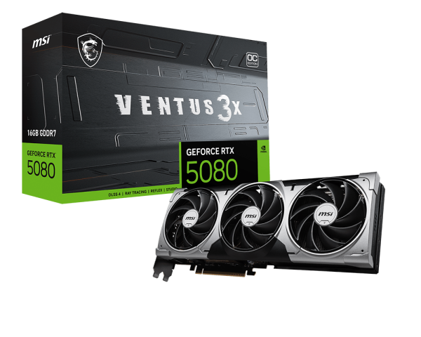 (少量現貨) MSI GeForce RTX 5080 VENTUS 3X OC 16GB GDDR7 (DI-N5080Y1)