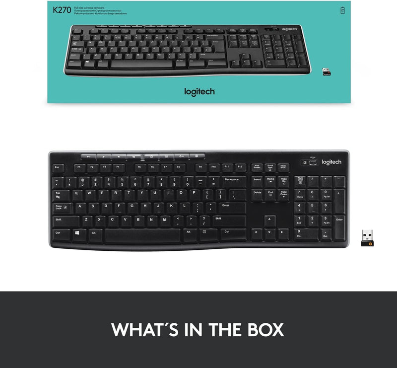 Logitech K270 Wireless Keyboard 無線鍵盤 (English Version) - Black 黑色 920-003057 原裝行貨