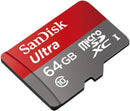 SanDisk 64GB Ultra microSD (CL10 UHS-I A1 Full HD 150MB/s) SDSQUAB-064G-GN6MN 772-4558