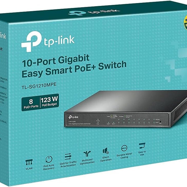 TP-Link Omada TL-SG1210MPE 10 Port Gigabit Easy Smart Switch with 8 Po