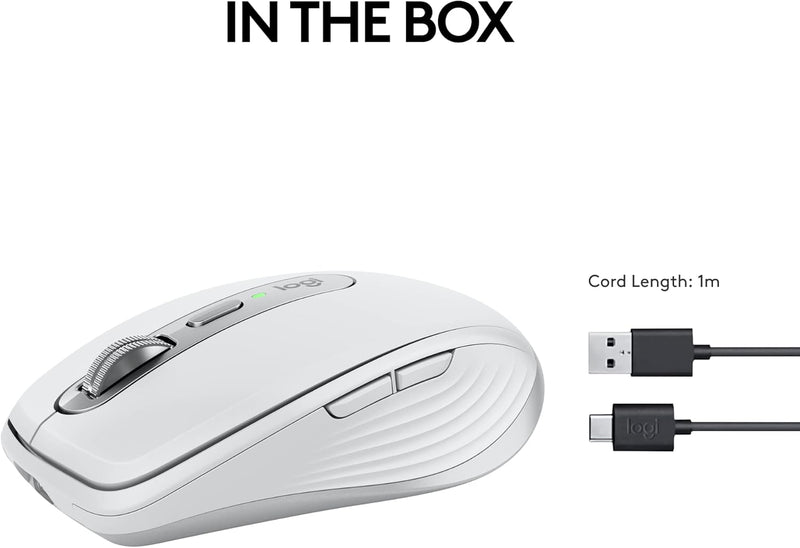 Logitech MX Anywhere 3S Wireless Mouse Compact and efficient wireless mouse - Light Gray Light Gray 910-006936 Original licensed product