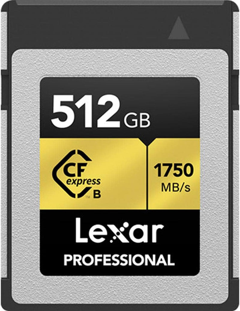 Lexar® GOLD SERIES 512GB PROFESSIONAL CFexpress™ TYPE B CARD (up to 1750MB/s read, 1500MB/s write) LCXEXPR512G-RNENG